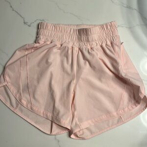 Lululemon  Track That Mid-Rise, 5”. Size 2, Strawberry Milkshake (pink)